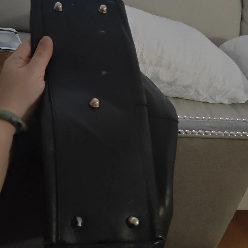 A. Bellucci Studded Italian Leather Satchel Flap Hobo Shoulder Bag - Picture 7 of 7